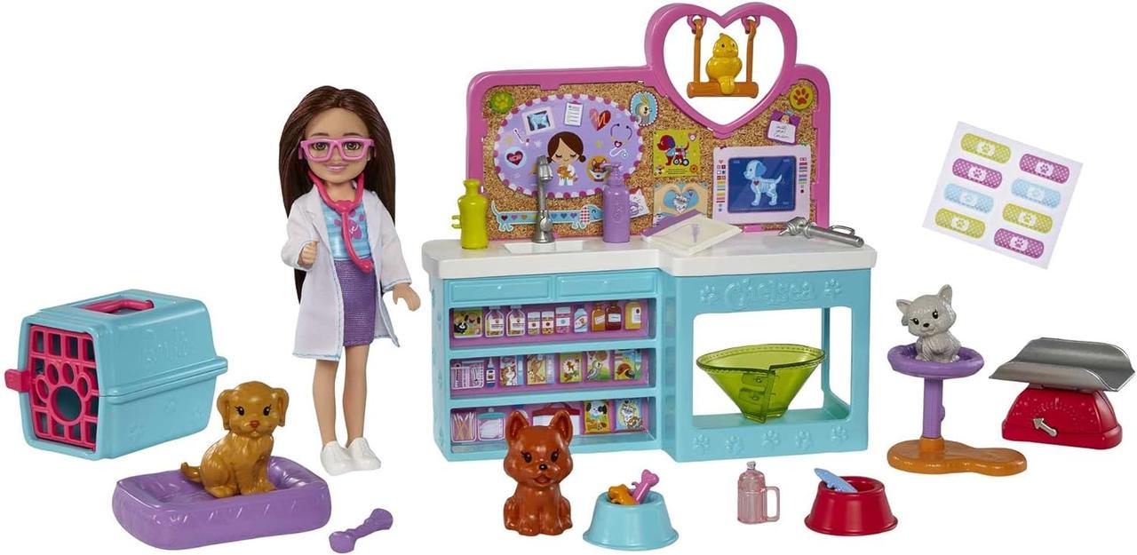 Игровой набор кукла Barbie Chelsea Pet Vet Playset HGT12 (18175902)