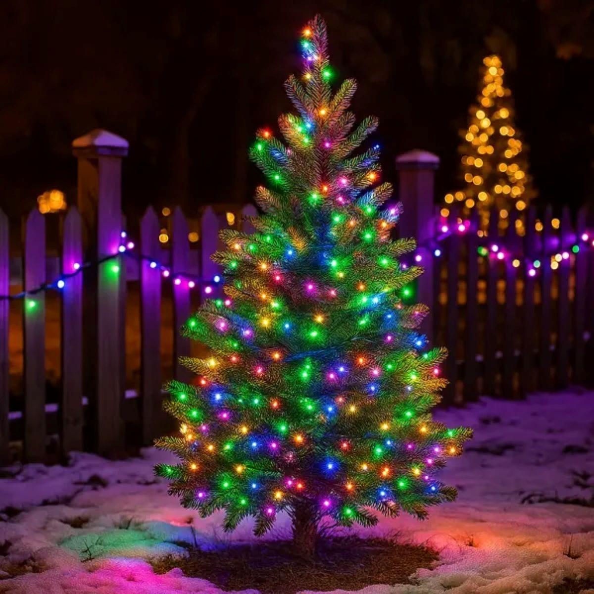 Гірлянда Нитка вулична 30 м 300 LED чорний провід Різнокольоровий (CF300L30MBML) - фото 2