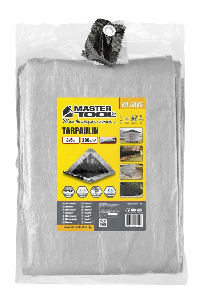 Тент MasterTool двухсторонний 3х5 м 200 г/м2 Silver/Black (89-5305) - фото 2