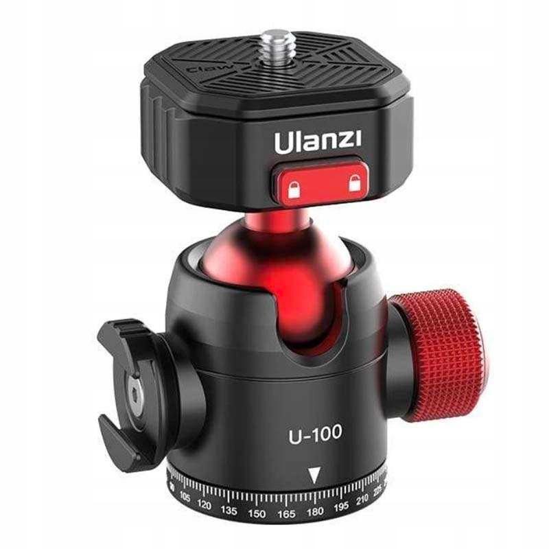 Головка для видеоблогов Ulanzi с холодным ботинком для штатива/монопода/слайдера/цифровой зеркальной камеры U-100 Black (59365)