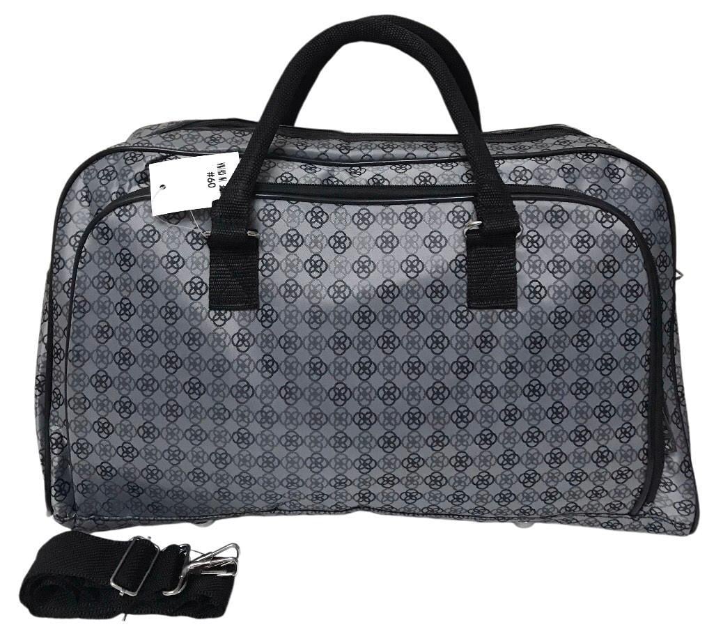 Сумка дорожная ручная кладь с длинным ремнем через плечо Серый (09G)