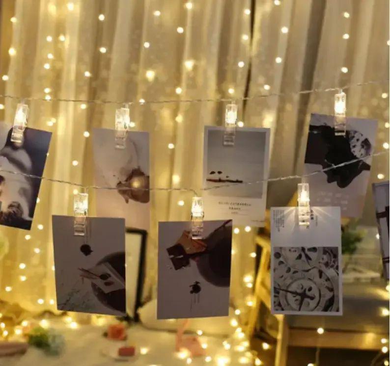 Гирлянда светодиодная с прищепками для фото 2,5 м 20 Led от батареек 3xAA 2 режима обычный и мигающий (opt-105059) - фото 4