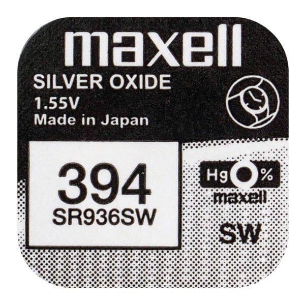 Батарейка для годинника срібно-цинкова Maxell 394 SR936SW G9/380/AG9/1,55V (23361173)