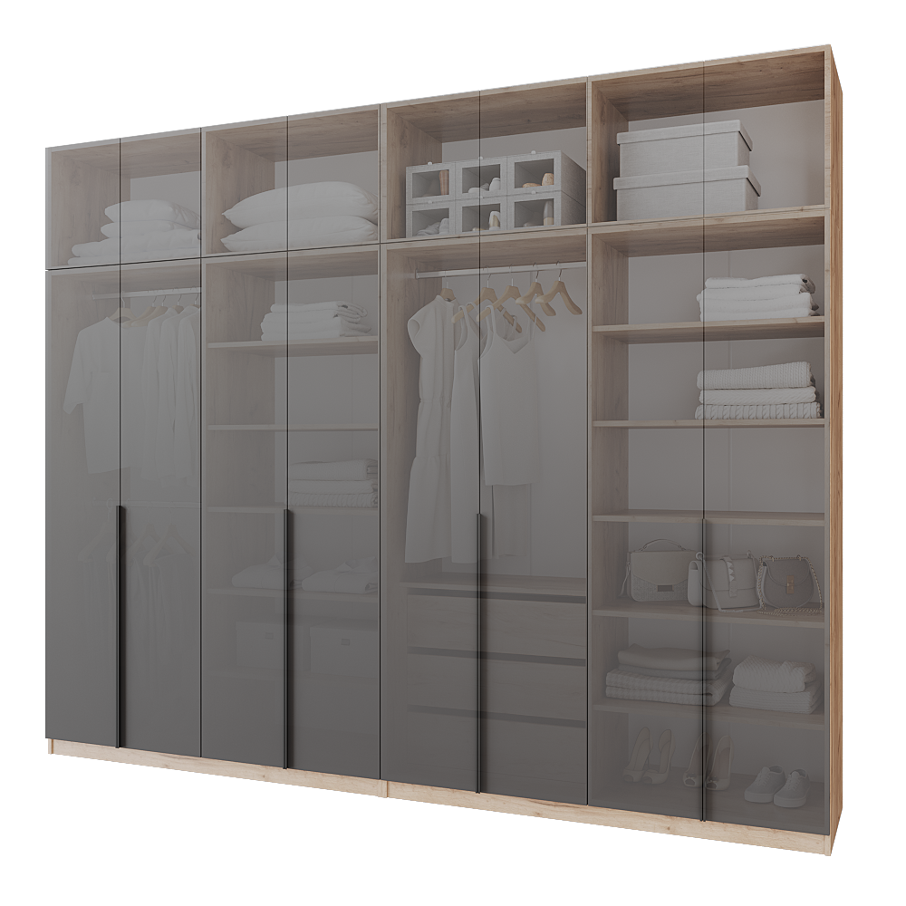 Шафа розпашна з тумбою та антресолью Меблітренд Чиназес Чита-3200.4 3200х500х2450 мм Дуб крафт золотий/Графітовий (27674913) - фото 3 Шафа розпашна з тумбою та антресолью Меблітренд Чиназес Чита-3200.4 3200х500х2450 мм Дуб крафт золотий/Графітовий (27674913) - фото 3