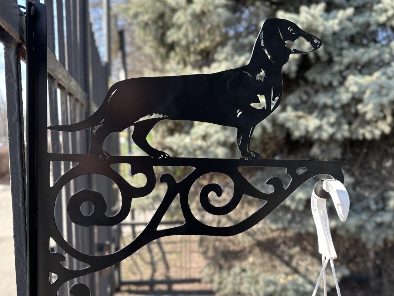 Кронштейн Такса для кашпо с цветами метал Черный (М017) - фото 3