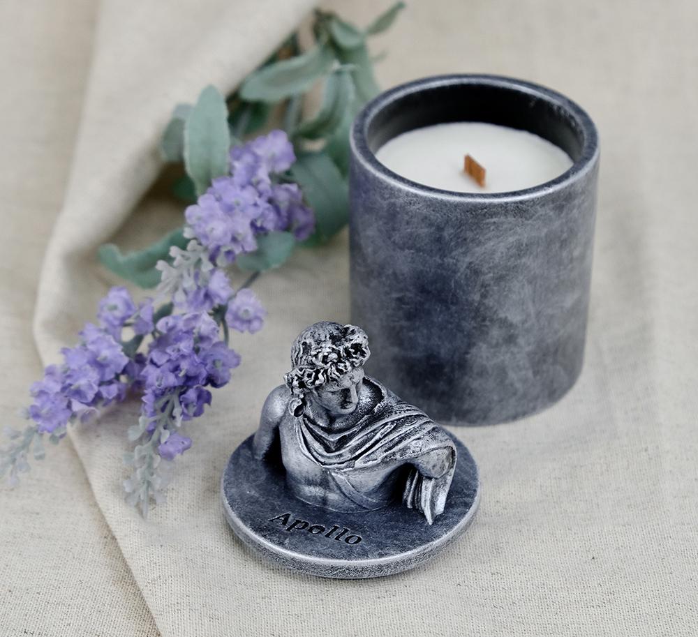 Аромасвечка Гранд Презент APOLLO BURLEY VANILLA SILVER 100% WOOD WAX 165g 35h (NAC 1107)