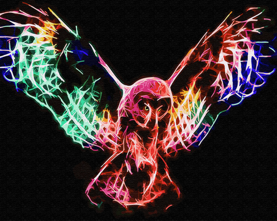 Картина по номерам Brushme Неоновая сова в полете (GX31172)