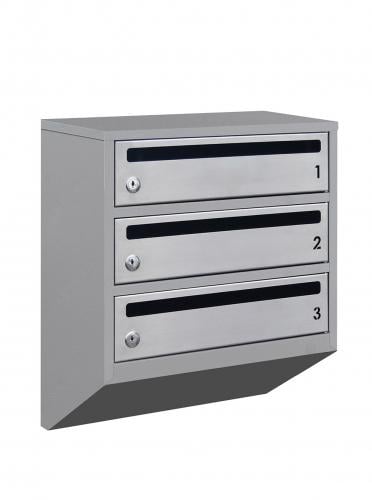 Почтовый ящик Lev-metal Е1-03.F на 3 секции 475x390x200 мм Серый (21030105)