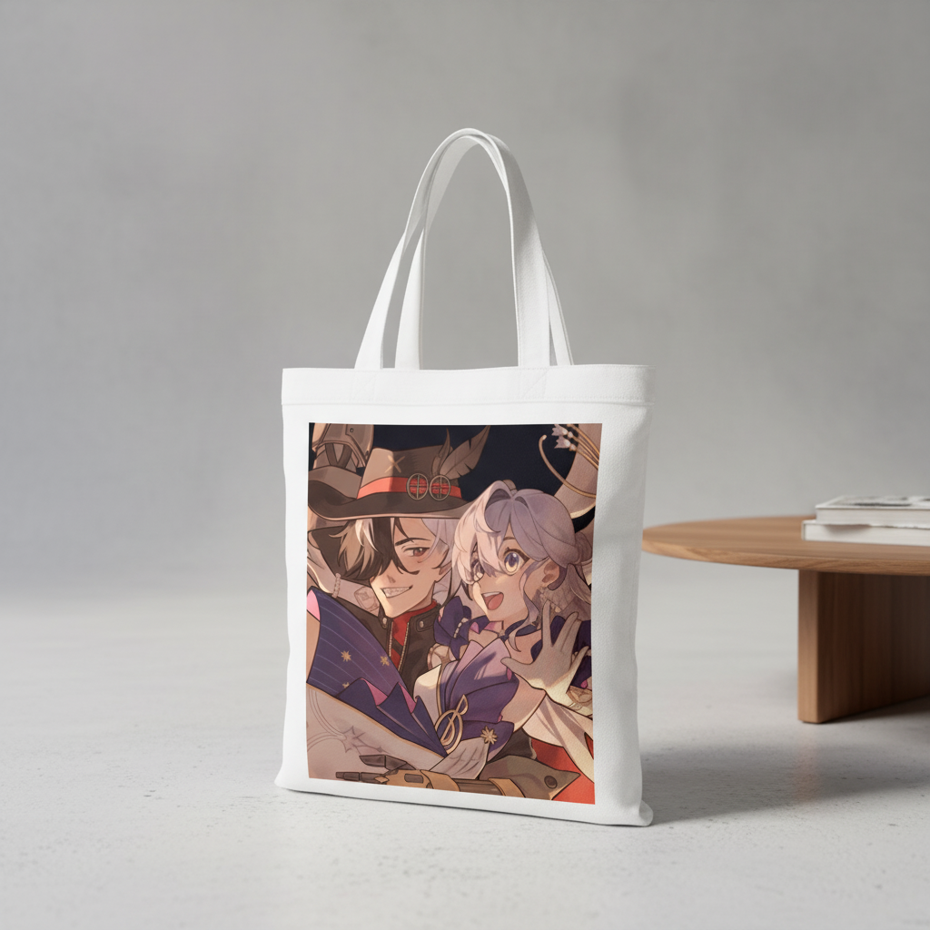 Сумка-шопер Honkai Star Rail из льна Белый (11272)