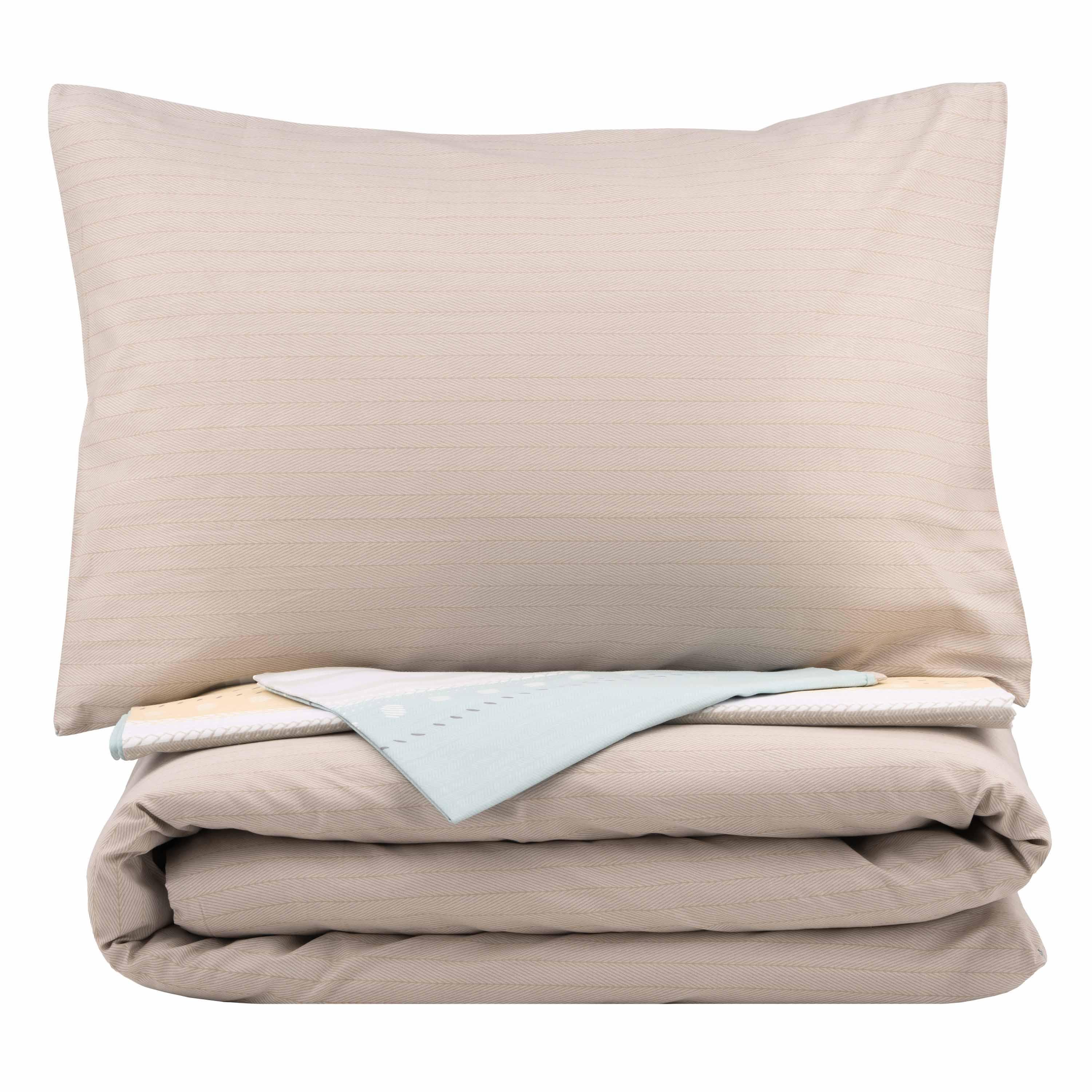 Комплект постельного белья Ardesto ART2022RB Gloria Полоски двуспальный евро хлопок Коричневый (3d1d970f) - фото 3