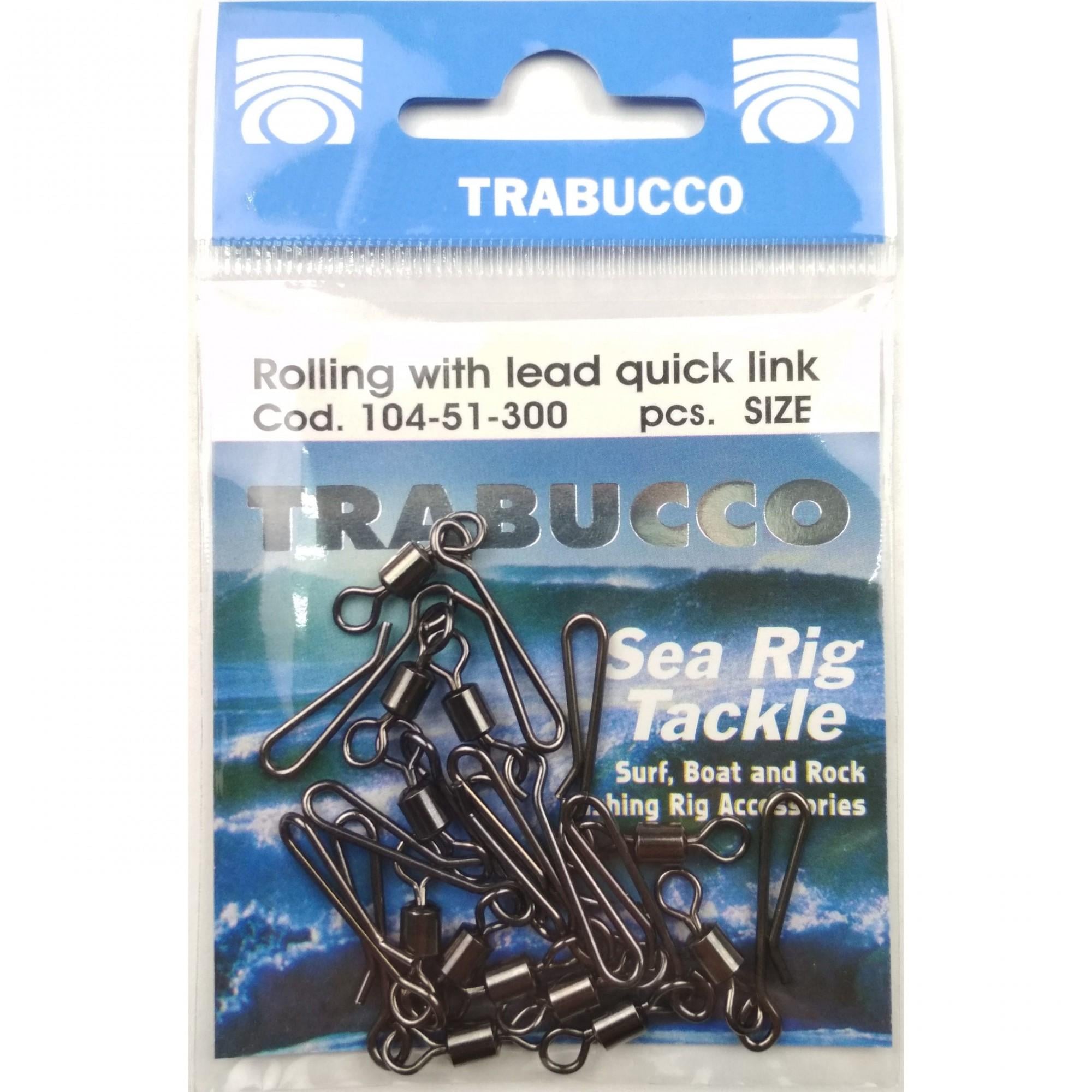 Вертлюжок с защелкой Trabucco Rolling Swivel Lead Quick №1 12 шт.
