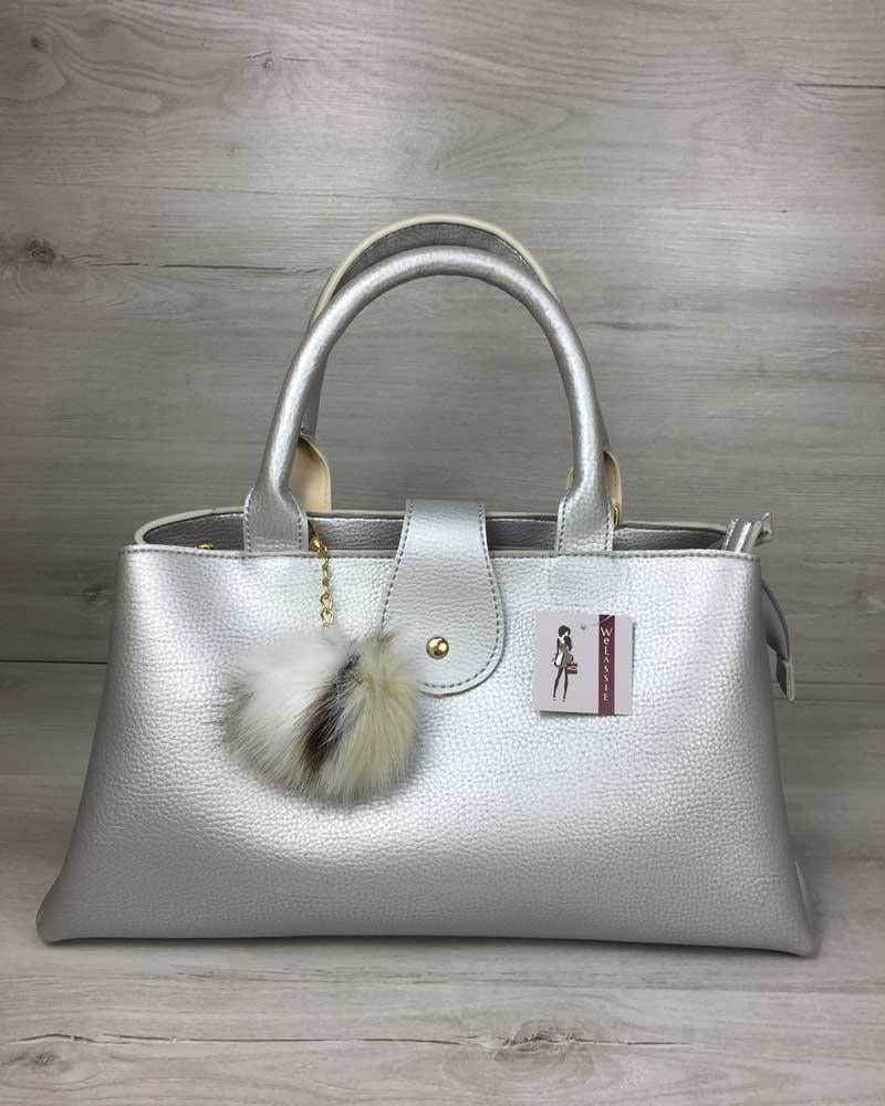 Сумка женская Welassie кросс-боди экокожа Серебристый (wel-54808)