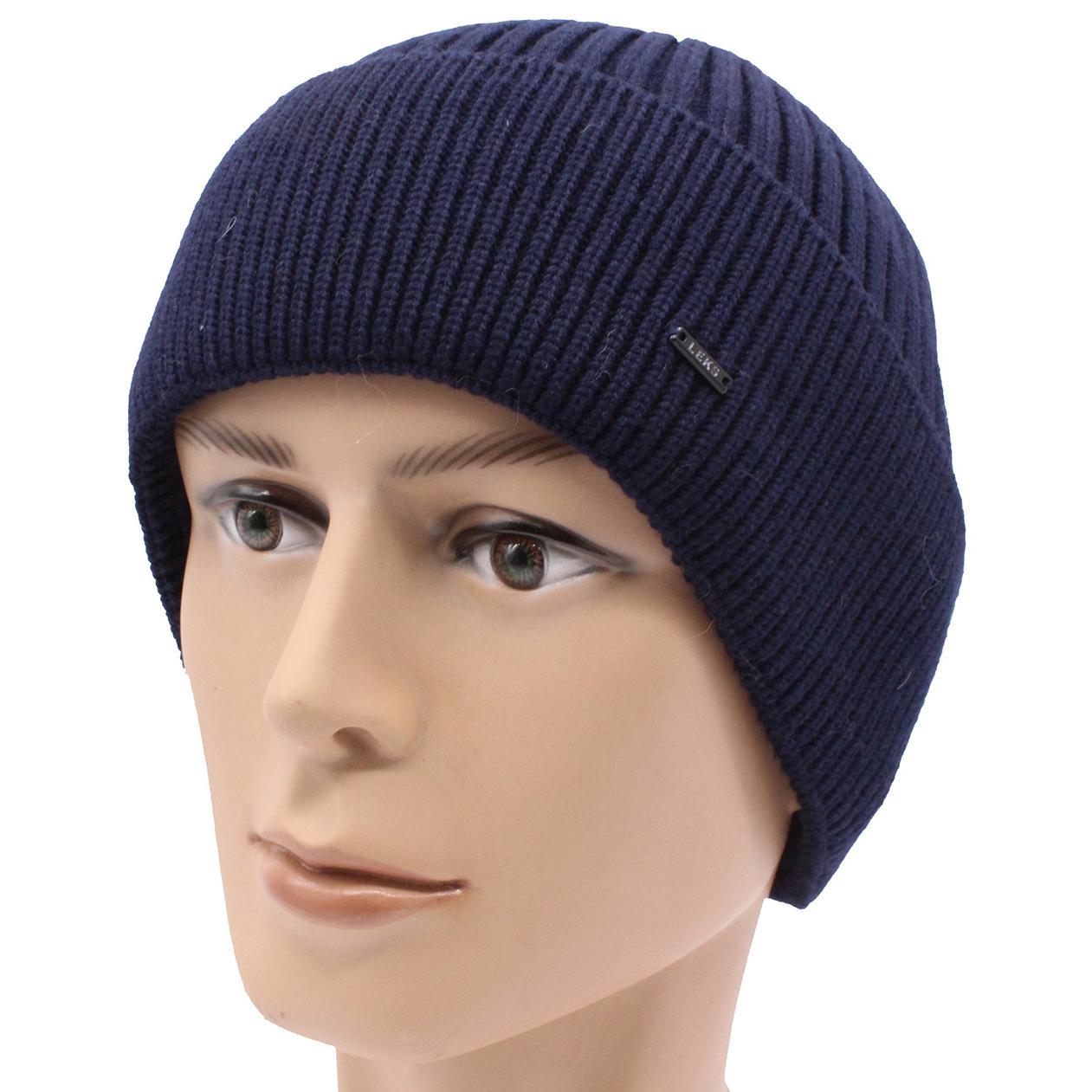 Шапка мужская шерстяная Leks Франк one size Темно-синий Шапка мужская шерстяная Leks Франк one size Темно-синий