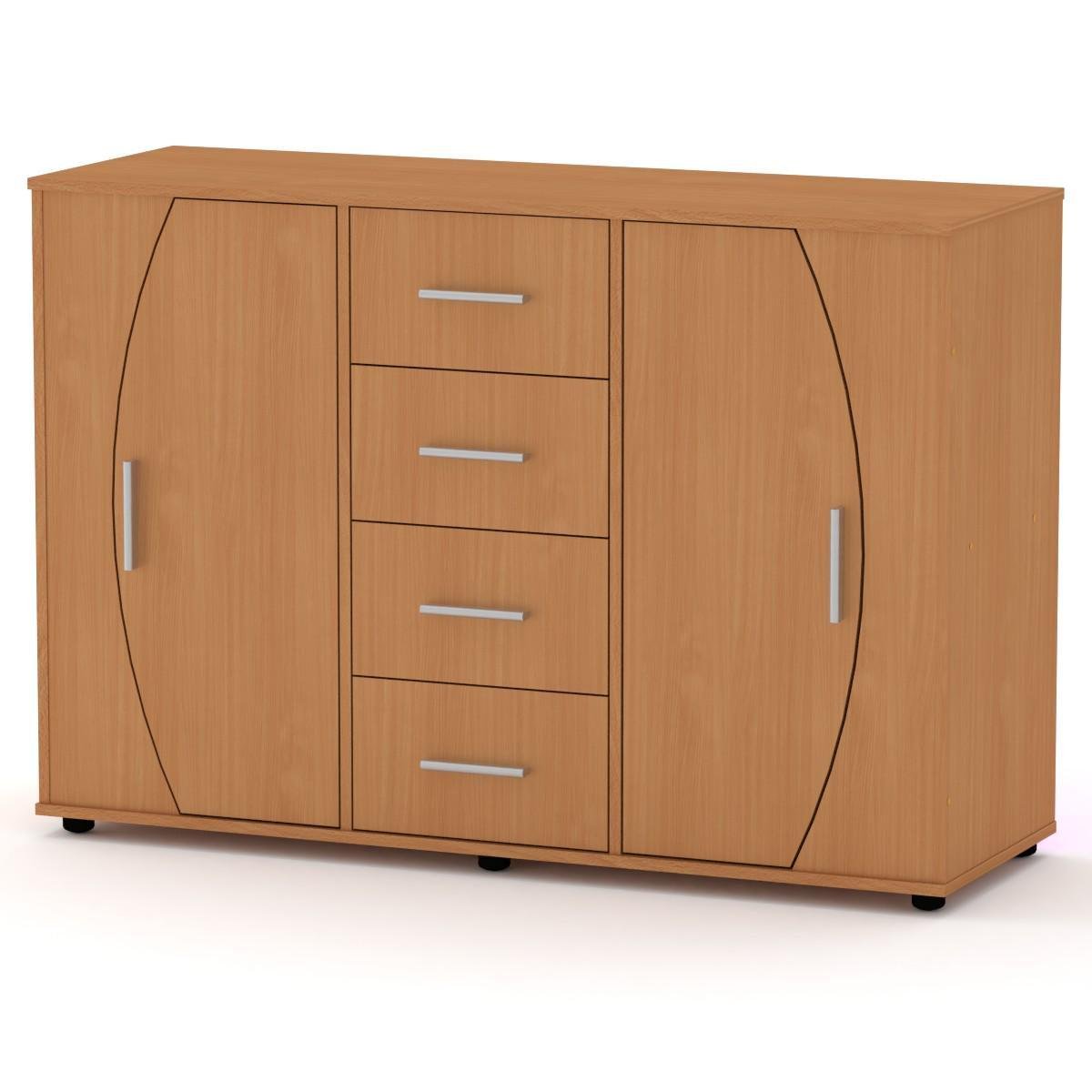 Комод для вещей МеблиКо 4-2-2 134х45х91 см Бук (k-1133-2) - фото 1 Комод для вещей МеблиКо 4-2-2 134х45х91 см Бук (k-1133-2) - фото 1