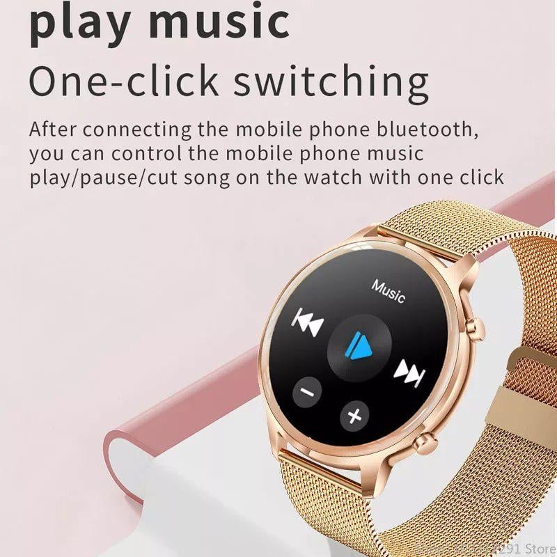 Смарт-годинник жіночий Lemfo T18 тонометр/пульсоксиметр 2 ремінці Gold - фото 9 Смарт-годинник жіночий Lemfo T18 тонометр/пульсоксиметр 2 ремінці Gold - фото 9