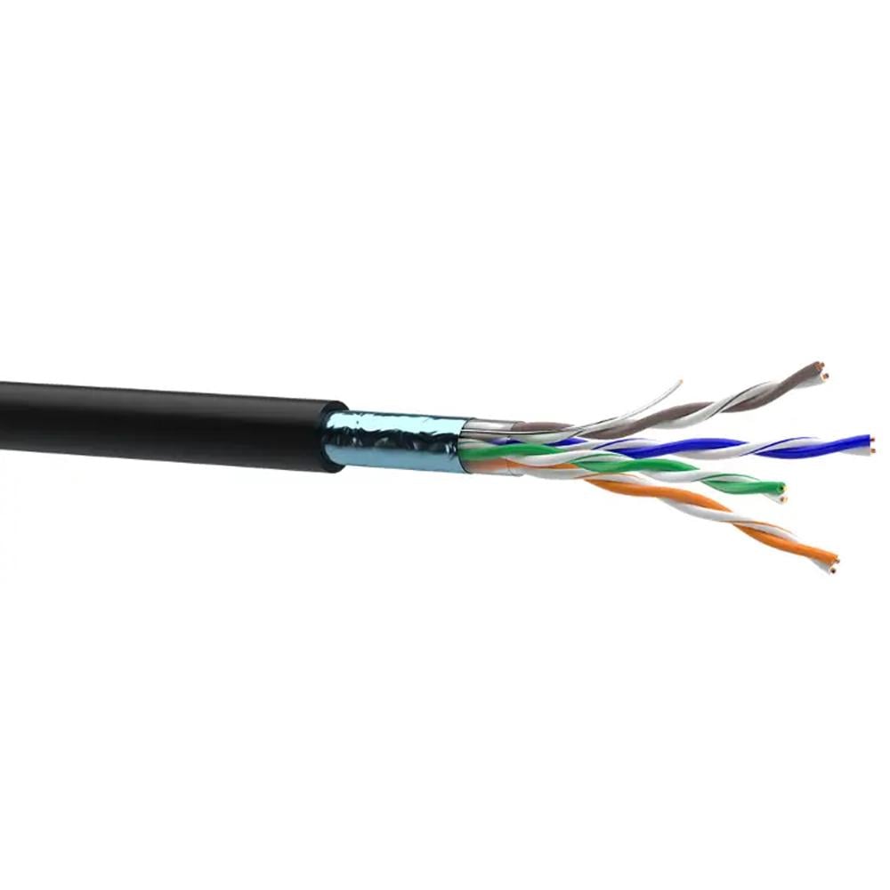 Кабель кручена пара ЗЗКМ ЗЗЦМ F/UTP AWG PE К Cat,5E 4х2х0,51 мм2 зовнішній комп'ютерний Чорний (122733-1C)