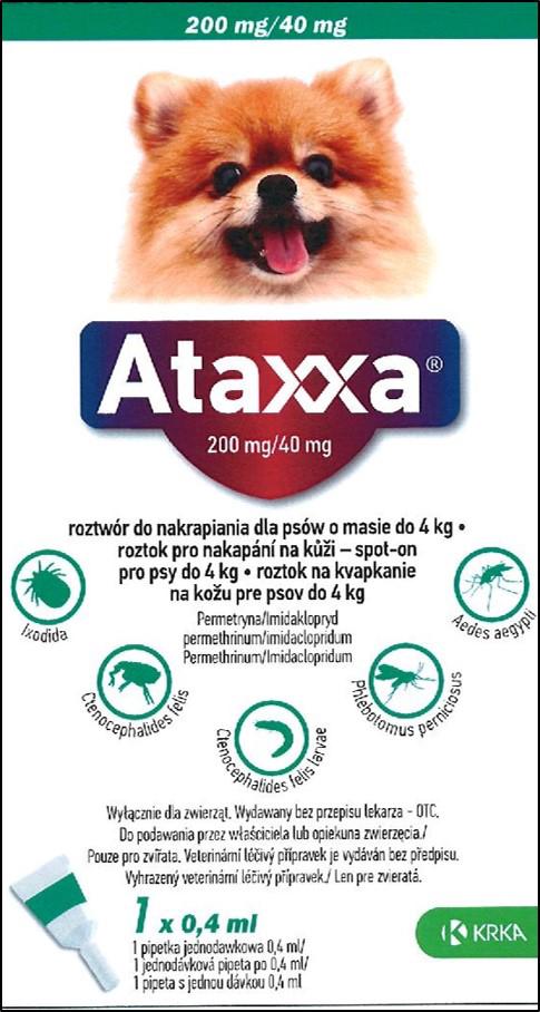 Краплі від бліх та кліщів КРКА Атакса спот он для собак до 4 кг 0,4 мл (5909991257149) - фото 2