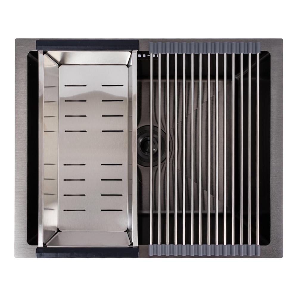 Мийка кухонна Valeso PVD СМ 54х44 Handmade монтаж під стільницю Чорний - фото 4