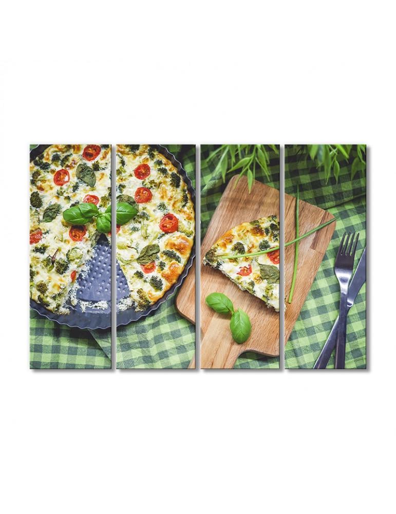 Картина модульная Сырний пирог с брокколи 4 модуля 70x105 см