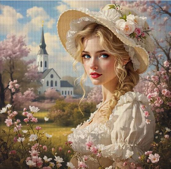 Набір для вишивання хрестиком JOZYSH Весняне натхнення 14CT канва Аїда з нанесеним малюнком 40x40 см (92876571070)