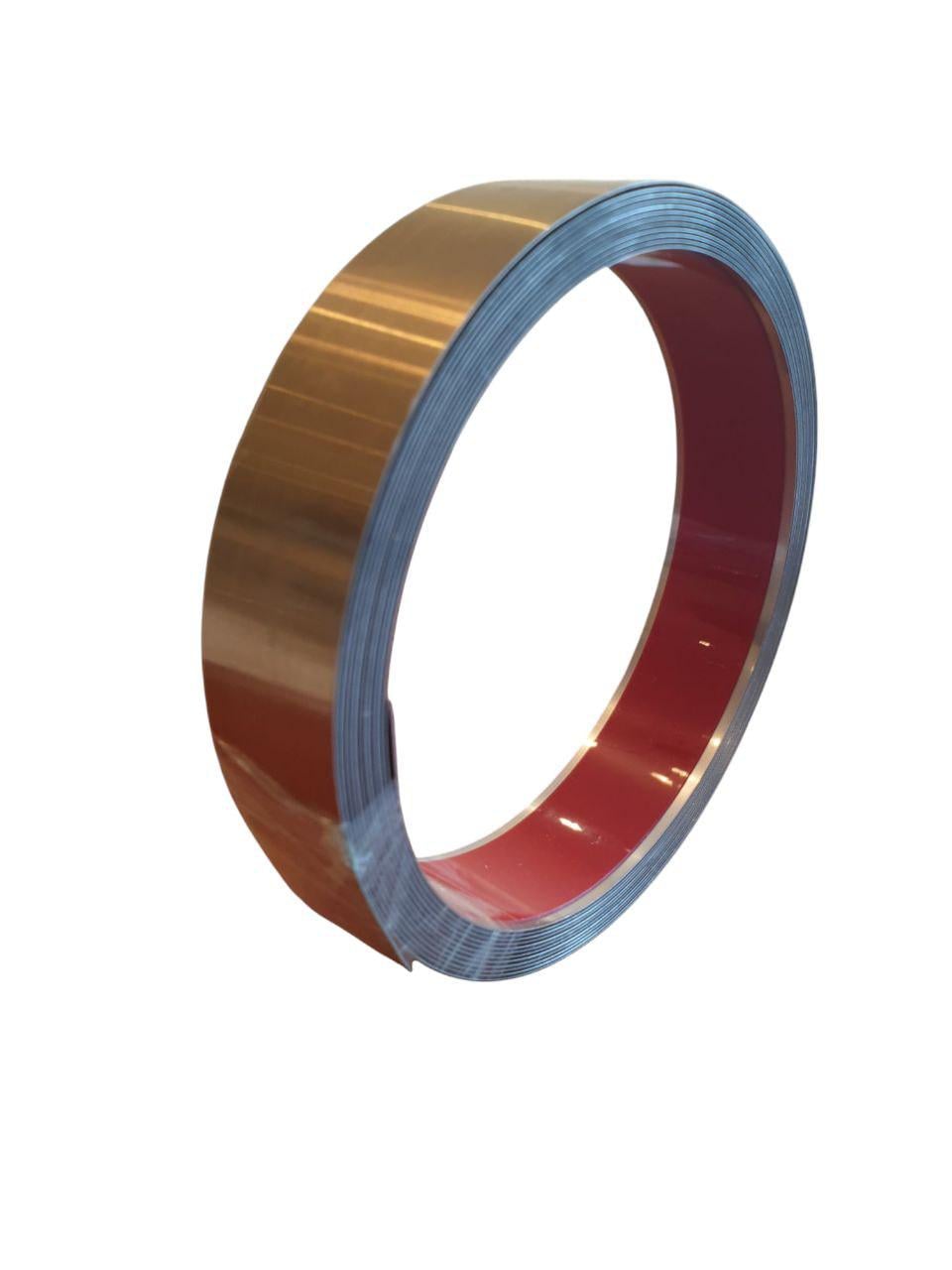 Наклейка на стену полоса матовая металлическая молдинг 30 мм х5 м Золотой (8936)