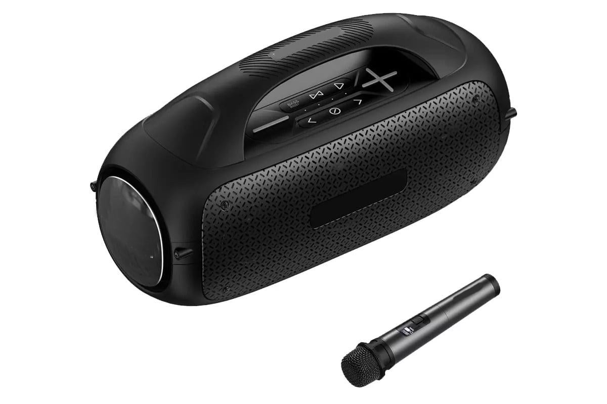 Портативная колонка с микрофоном 80 Вт USB AUX FM Bluetooth Черный (41094-A50) Портативная колонка с микрофоном 80 Вт USB AUX FM Bluetooth Черный (41094-A50)