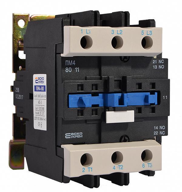 Контактор-пускатель АСКО-Укрем ПМ 4-80 M7 LC1-D8011 80А 220 B 1NO 1NC (A0040010055)