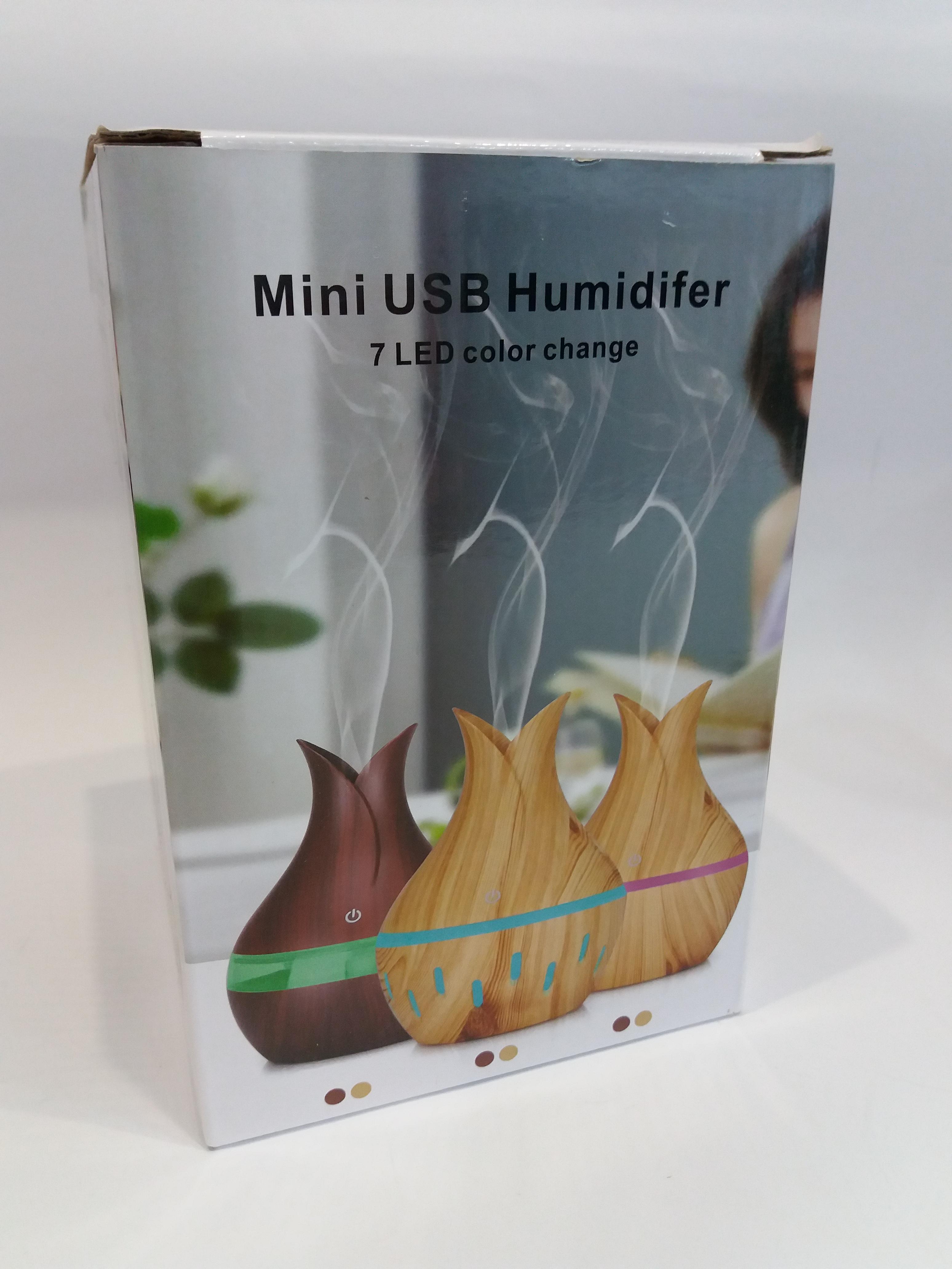 Зволожувач повітря-аромадифузор Mini USB Humidifer з підсвічуванням 300 мл 053 Світле дерево - фото 6