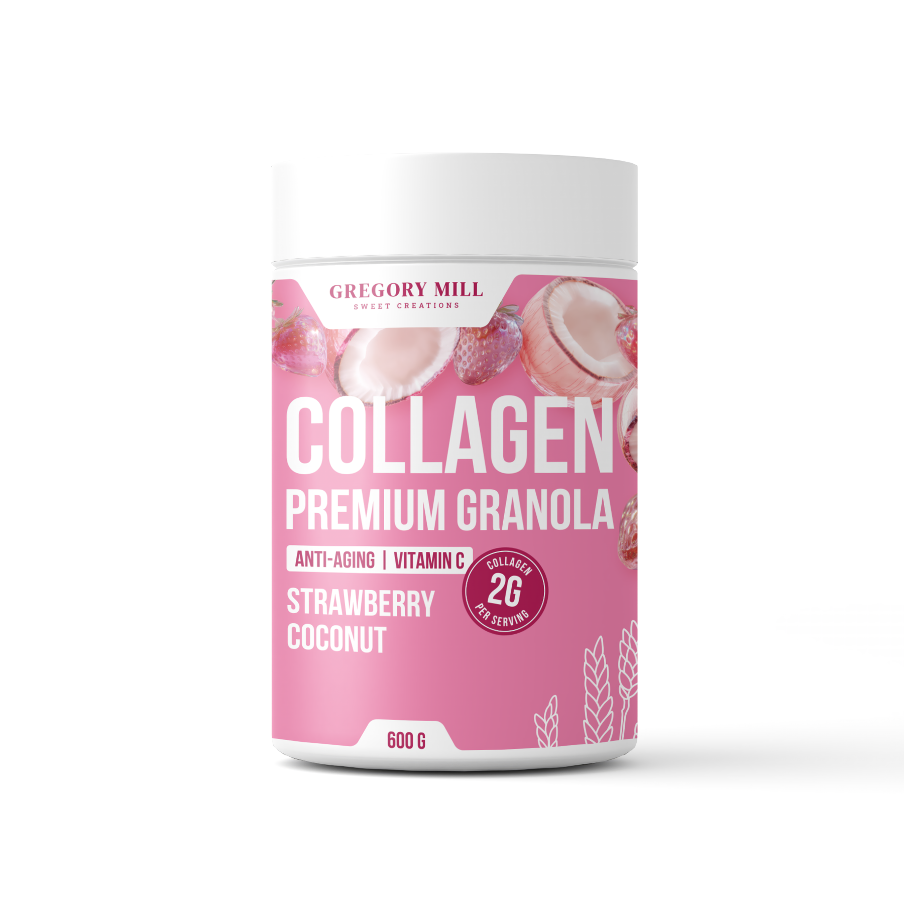 Гранола з колагеном Gregory Mill Strawberry Coconut Collagen Premium Granola 600 г (GM-01-15)