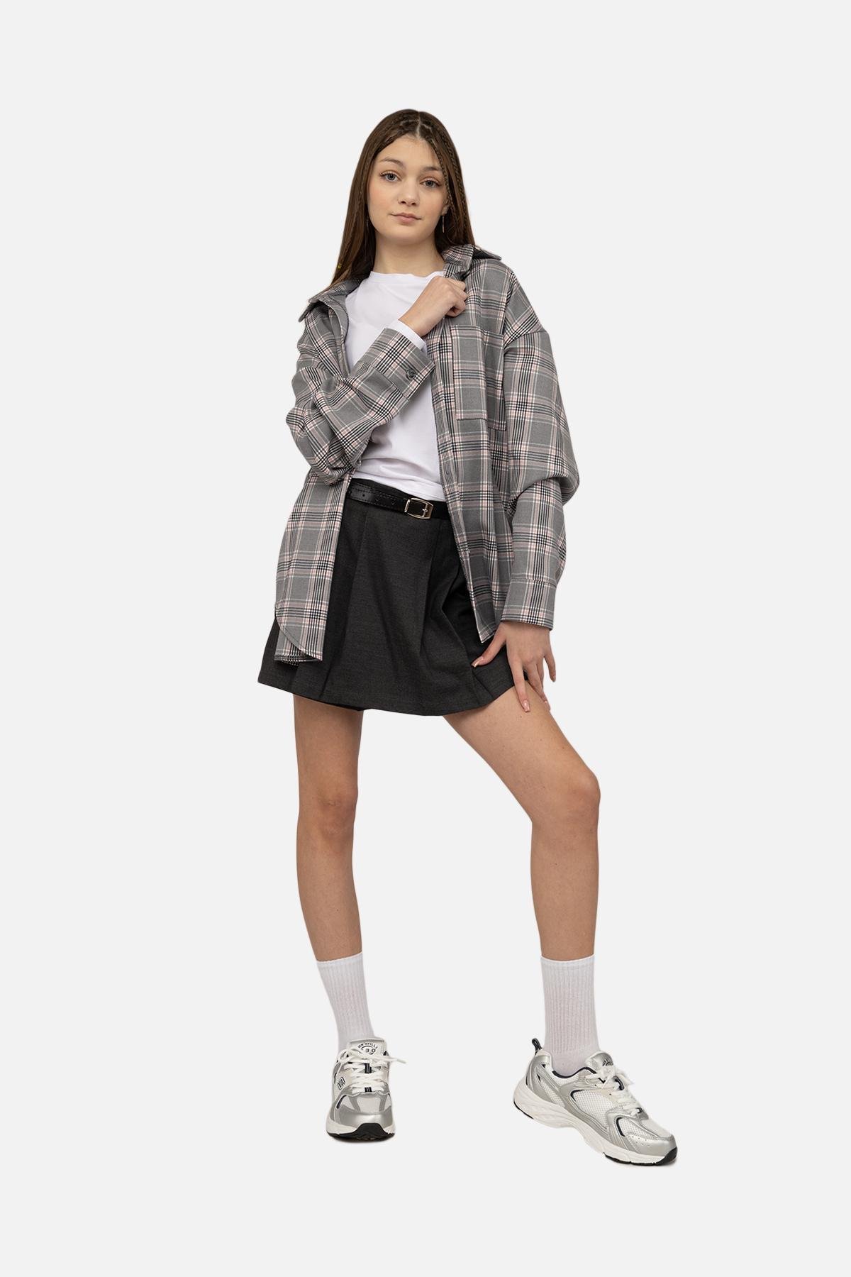 Рубашка женская ЦБ-00271031 р. 48 Серый (SKT001047774)