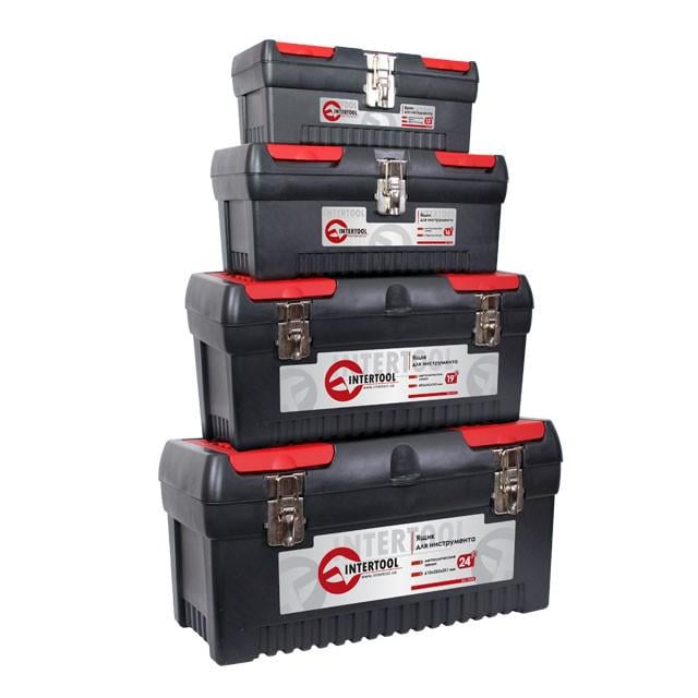 Комплект ящиків для інструментів Intertool BX-0004 із металевим замком 4 шт. (9250021)