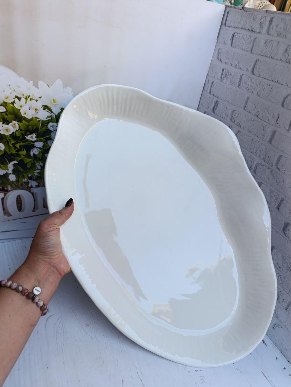 Блюдо сервірувальне Stenson MC5280 порцеляна 51х34х7 см Білий (MC5280) - фото 5 Блюдо сервірувальне Stenson MC5280 порцеляна 51х34х7 см Білий (MC5280) - фото 5