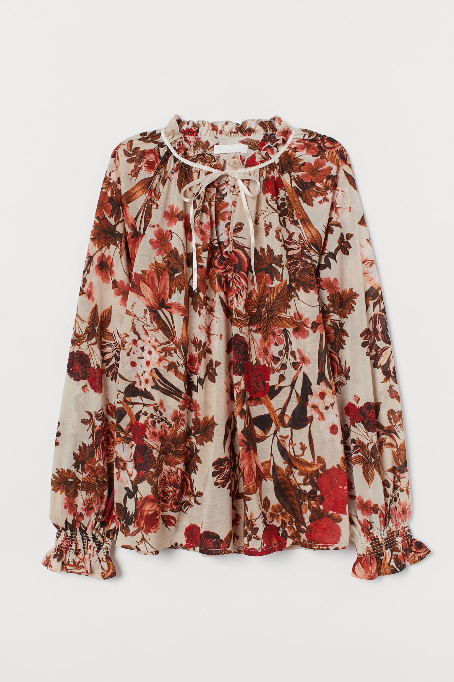 Блуза для кормящих H&M Цветы M Бело-красный (9058016340)