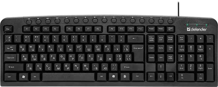 Клавиатура Defender Focus HB-470 UKR USB горячие клавиши быстрого доступа 1,5 м Черный (45471)