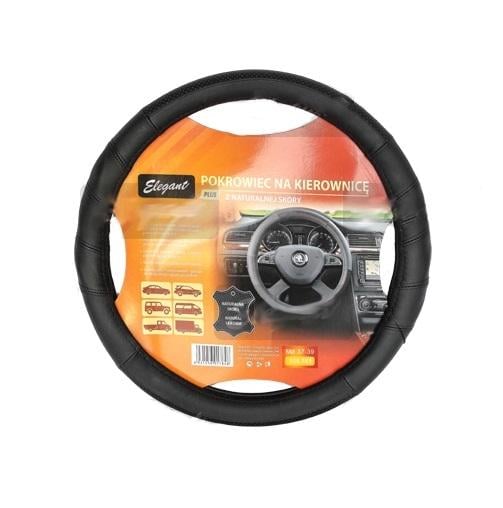 Чехол на руль Elegant 105761 кожа вставка с перфорацией М 37-38 см Черный (377646)