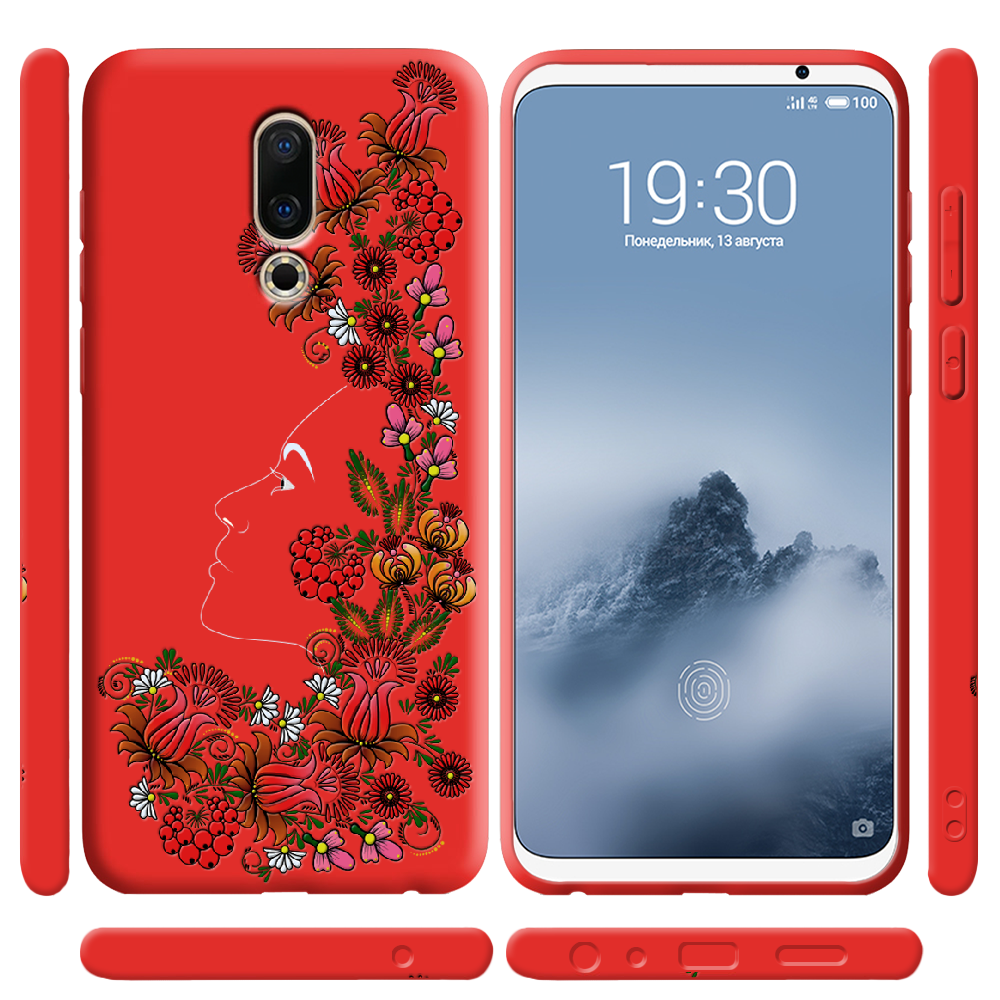 Чехол BoxFace Meizu 16 TH 3D Ukrainian Muse Красный силикон (35817-bk64-36102) - фото 2