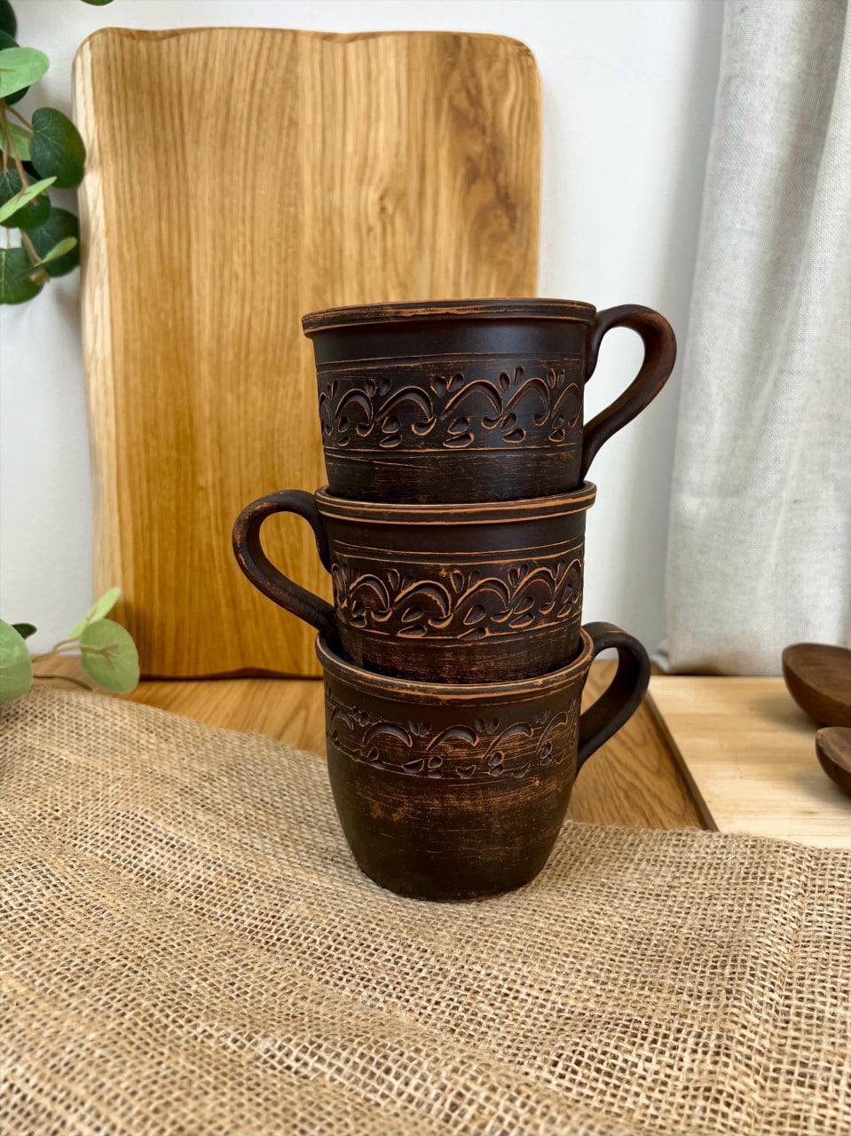 Чашка керамическая глиняная резная декор 0,4 л (3000-2) - фото 7