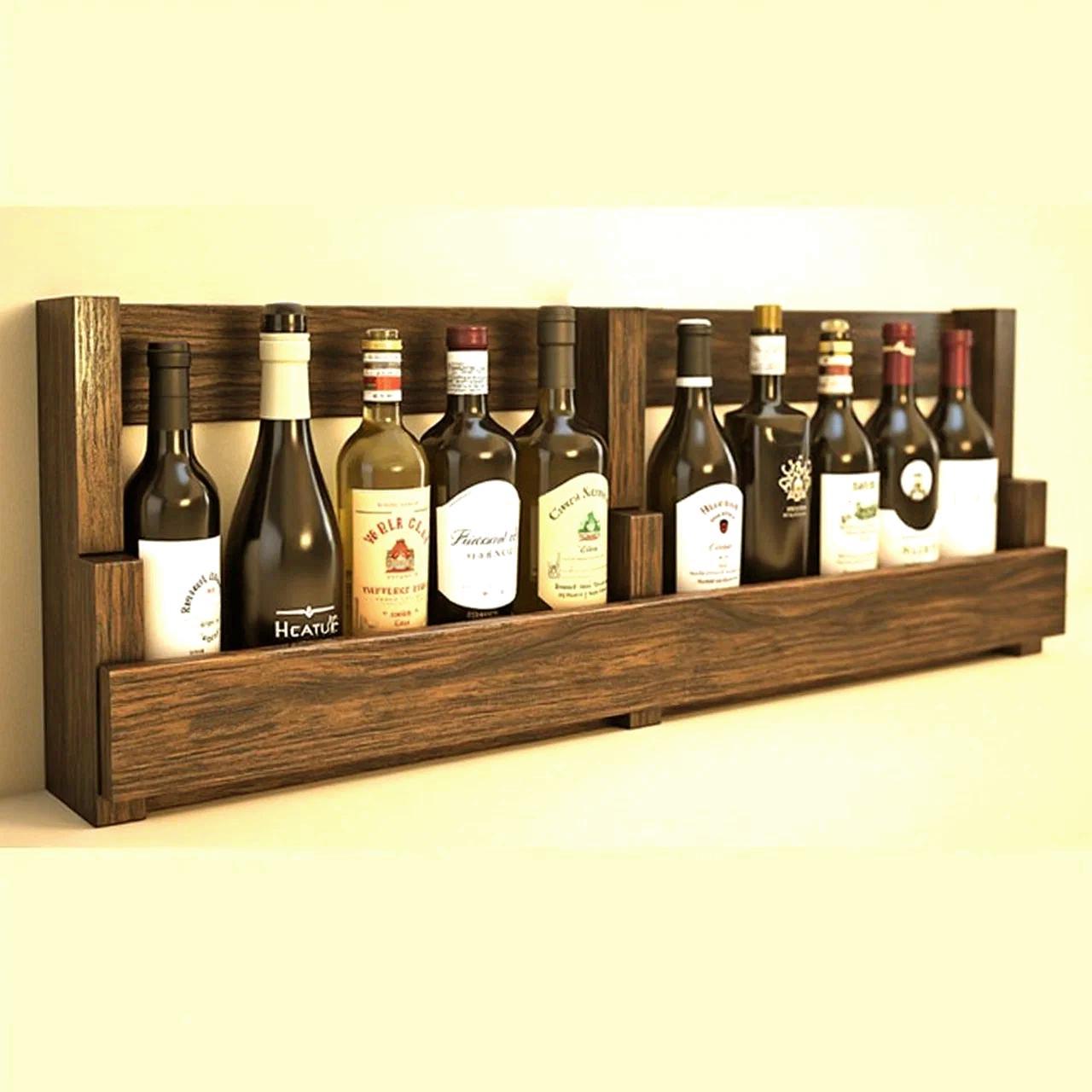 Полка для вина настенная из дерева Андате Терракот (ПНК-020532)