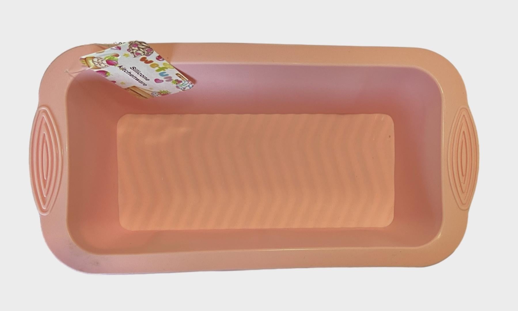 Форма силиконовая для выпечки кекса хлеба прямоугольная с рифленым дном 25x13x7 см Розовый