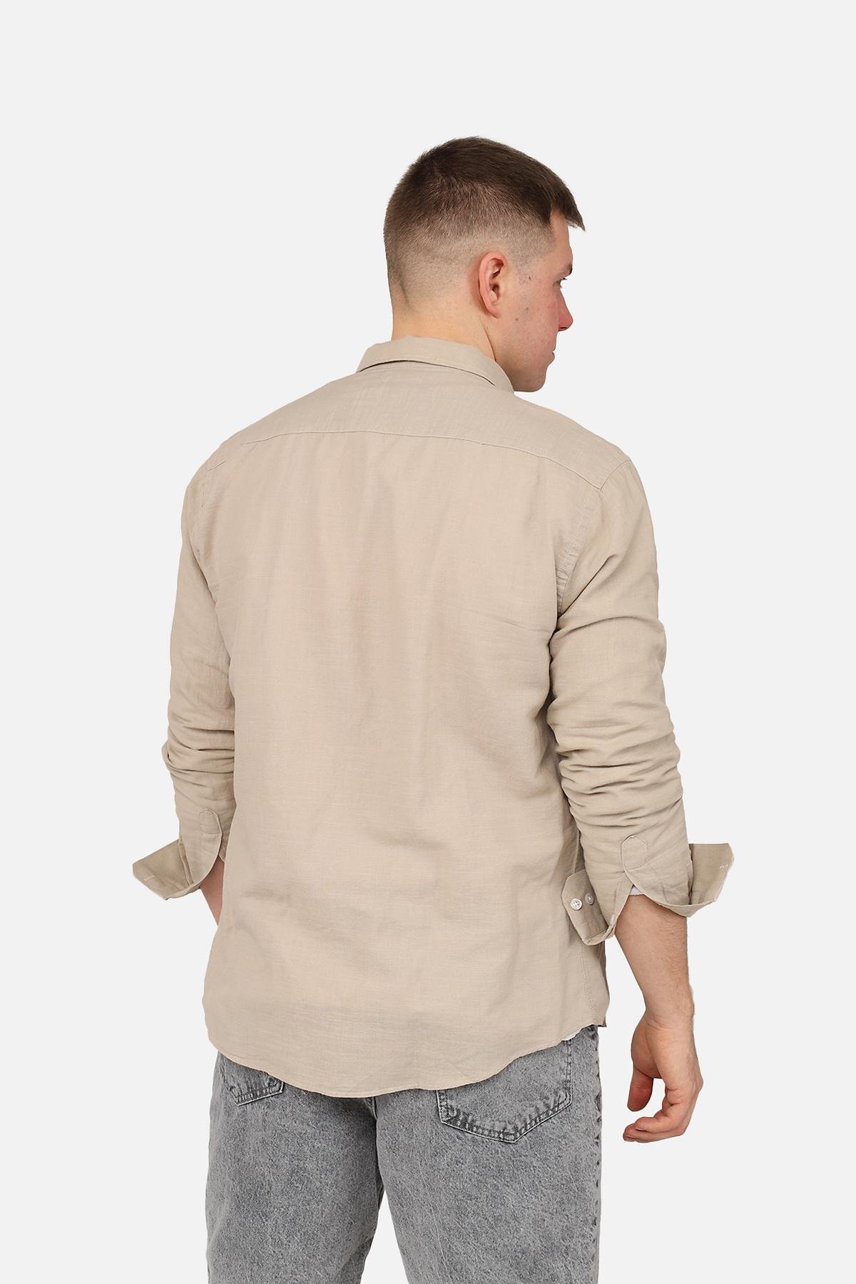 Сорочка з довгим рукавом ЦБ-00271812 чоловіча р. 46 Бежевий (SKT001049673) - фото 4 Сорочка з довгим рукавом ЦБ-00271812 чоловіча р. 46 Бежевий (SKT001049673) - фото 4
