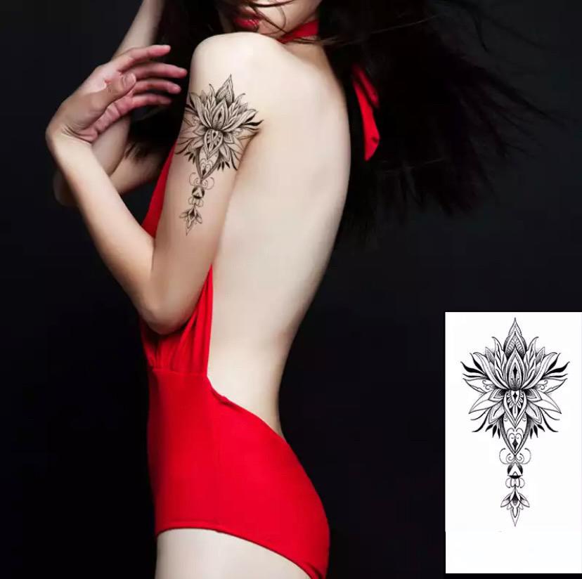 Тату тимчасове водостійке 3D велике Лотос FF-115 17,5х8,5 см (4419572) - фото 2 Тату тимчасове водостійке 3D велике Лотос FF-115 17,5х8,5 см (4419572) - фото 2