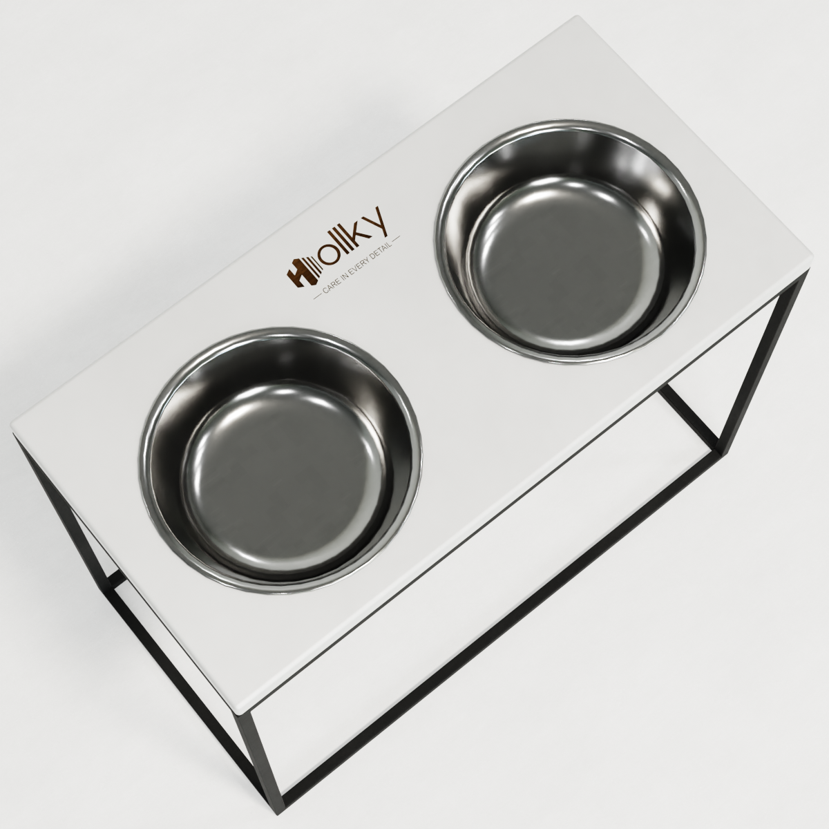 Миски на підставці для великих собак Hollky Base XL20 2х1,8 л (BXL40-522640-BLWH) - фото 2 Миски на підставці для великих собак Hollky Base XL20 2х1,8 л (BXL40-522640-BLWH) - фото 2