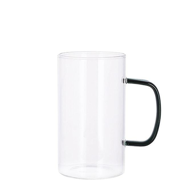 Чашка Flora из боросиликатного стекла с цветной ручкой 430 мл Черный (DR017592)