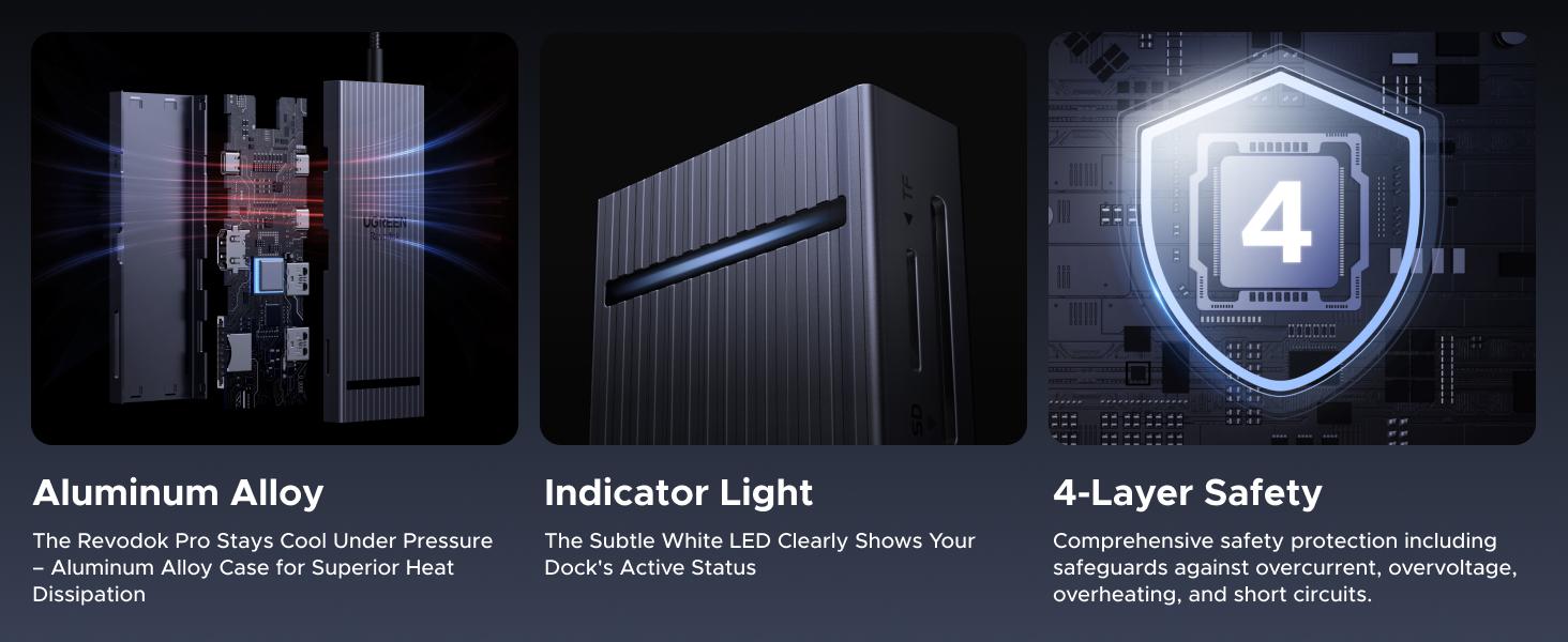 Концентратор UGREEN 8в1 Revodok Pro с HDMI 4K при 60 Гц/10 Гбит/с SD/TF со скоростью 170 МБ/с 100 Вт Grey (75027) - фото 4 Концентратор UGREEN 8в1 Revodok Pro с HDMI 4K при 60 Гц/10 Гбит/с SD/TF со скоростью 170 МБ/с 100 Вт Grey (75027) - фото 4