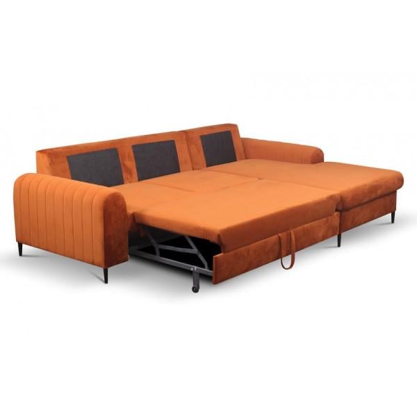 Диван угловой раскладной Monaco Perfect Home натуральное дерево ДСП/ткань Velluto 33 Янтарный (49559) - фото 3