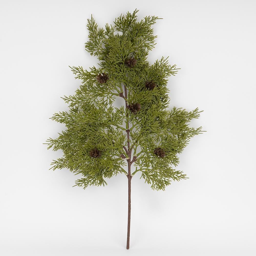 Ветка декоративная Туя с шишками 57 см