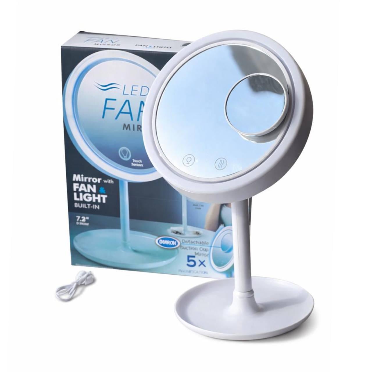 Косметичне дзеркало з підсвічуванням з вентилятором Led Fan mirror Білий (4c3189a3)