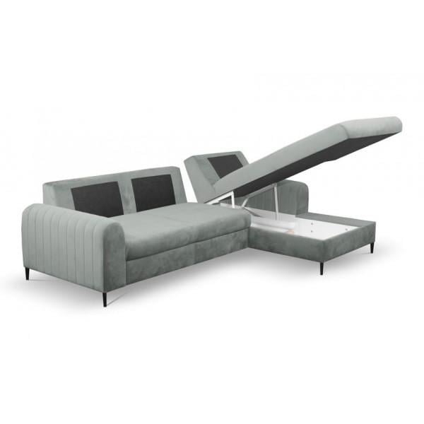 Диван угловой раскладной Monaco Perfect Home натуральное дерево ДСП/ткань Velluto 16 Серый (49561) - фото 3 Диван угловой раскладной Monaco Perfect Home натуральное дерево ДСП/ткань Velluto 16 Серый (49561) - фото 3