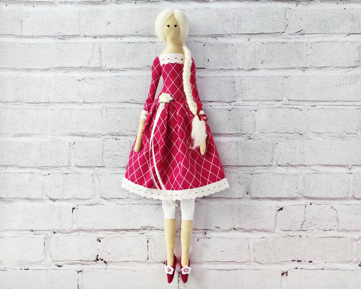 Інтер'єрна лялька в стилі тільда в сукні Вишневий (1367349447)