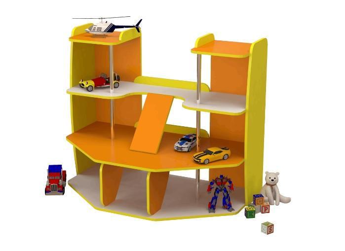 Стенка детская игровая Гараж DS-70 для детских учебных заведений Orange/Yellow